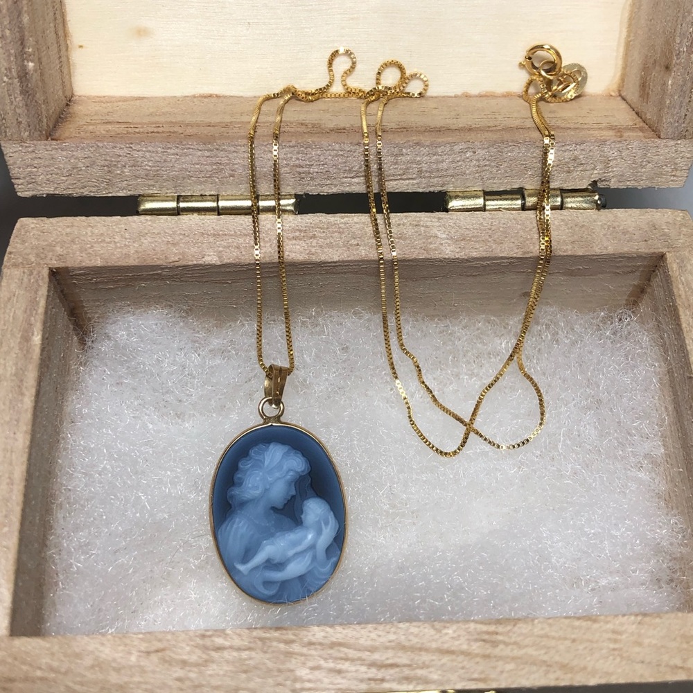 SOLD 14K Mother &Child Cameo set